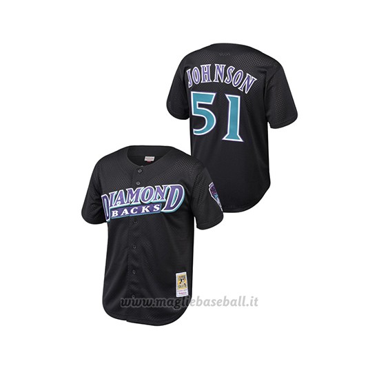 Maglia Baseball Bambino Arizona Diamondbacks Randy Johnson Cooperstown Collection Mesh Batting Practice Nero